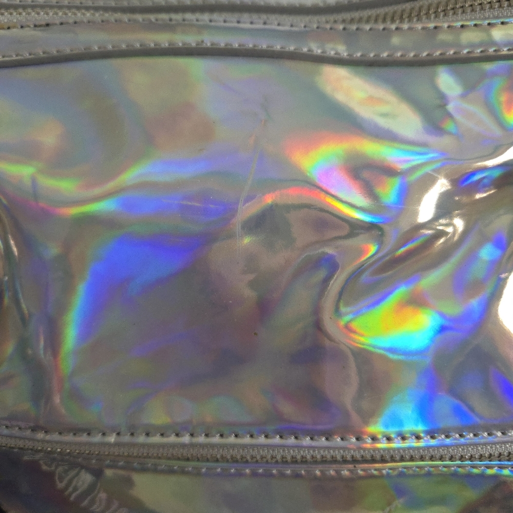 NWT Current Mood x Dolls Kill Holographic Prism Weekender Duffle Tote Bag - Picture 5 of 13